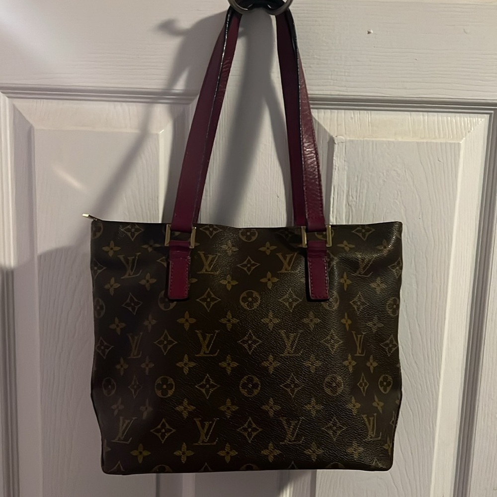 Louis Vuitton Brown and Purple Monogram Tote and matching wallet. - Picture 2 of 14